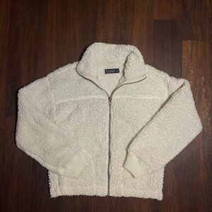 Abercrombie & Fitch White Sherpa Jacket Small